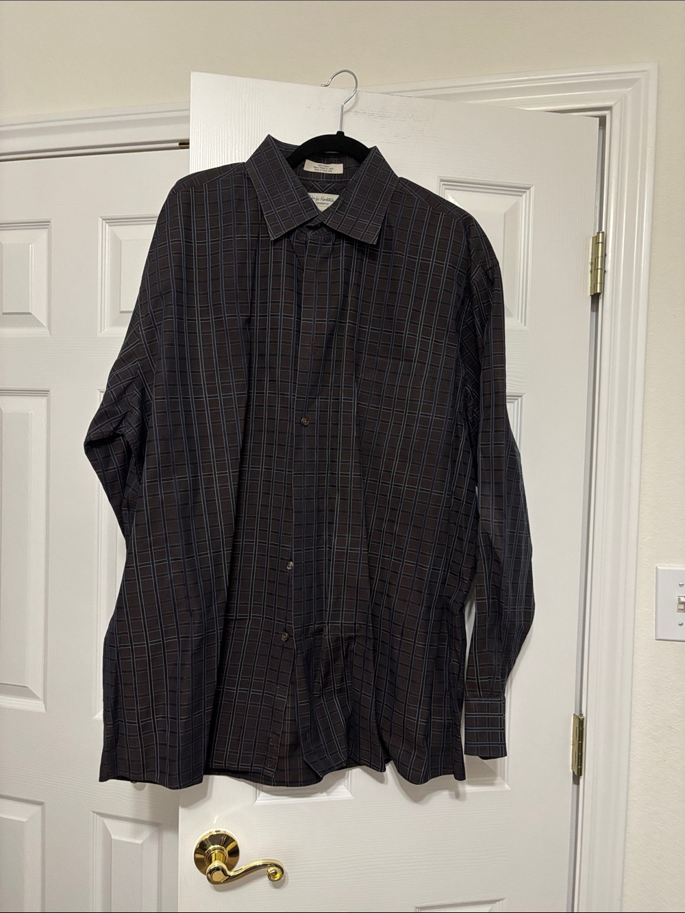 John W. Nordstrom Black and Blue Checked Dress Shirt